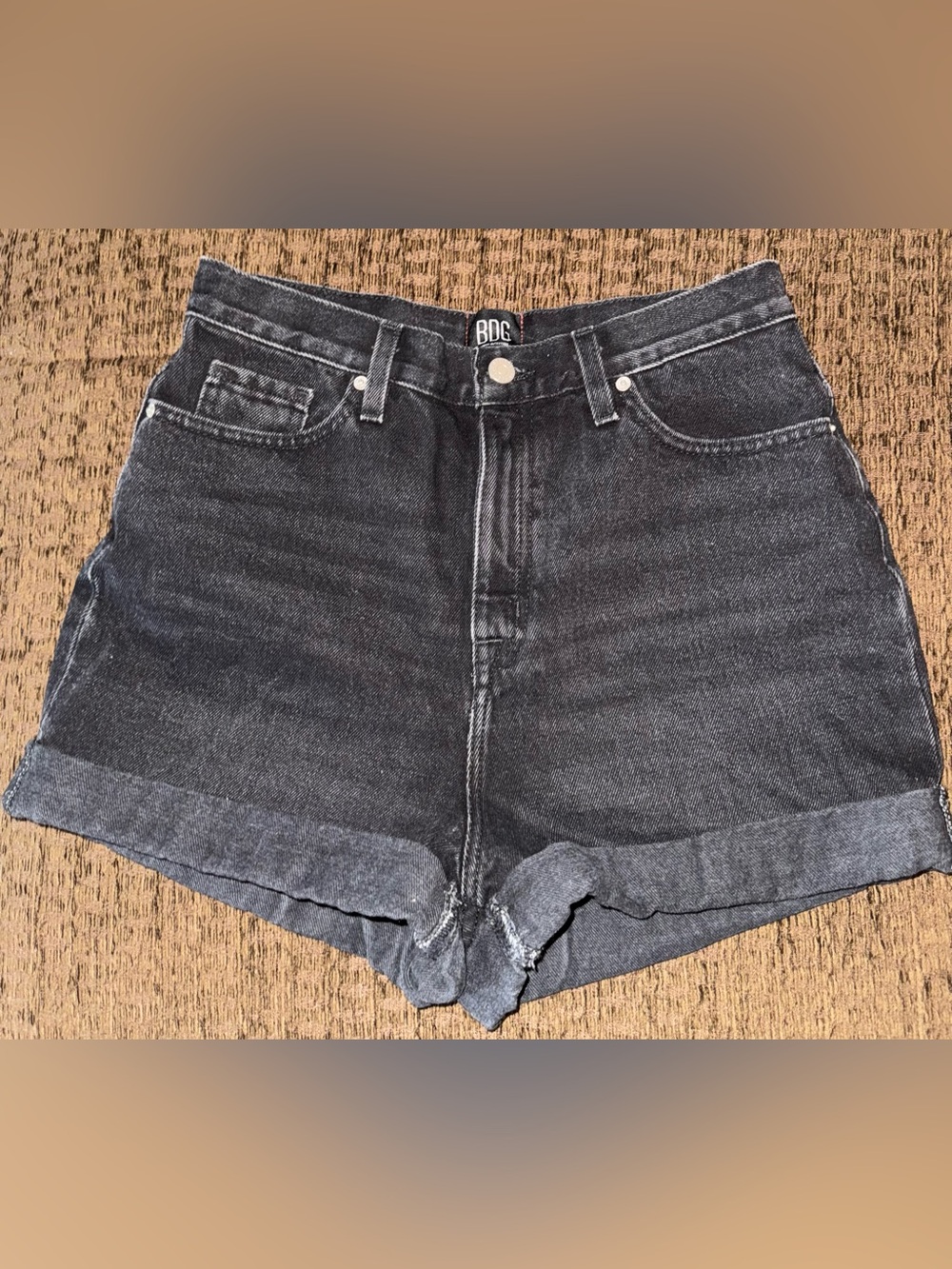 BDG Mom High-Rise Black Denim Shorts